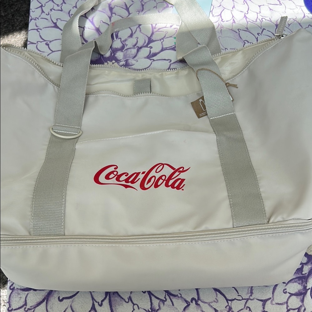 Coca Cola White and Gray Tote Bag